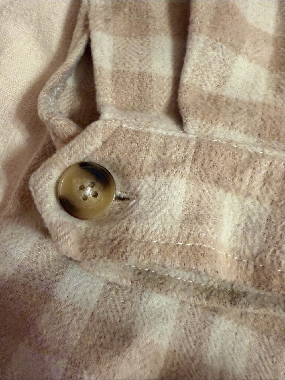 moodie Beige and Cream Check Flannel Shirt - Picture 6 of 7